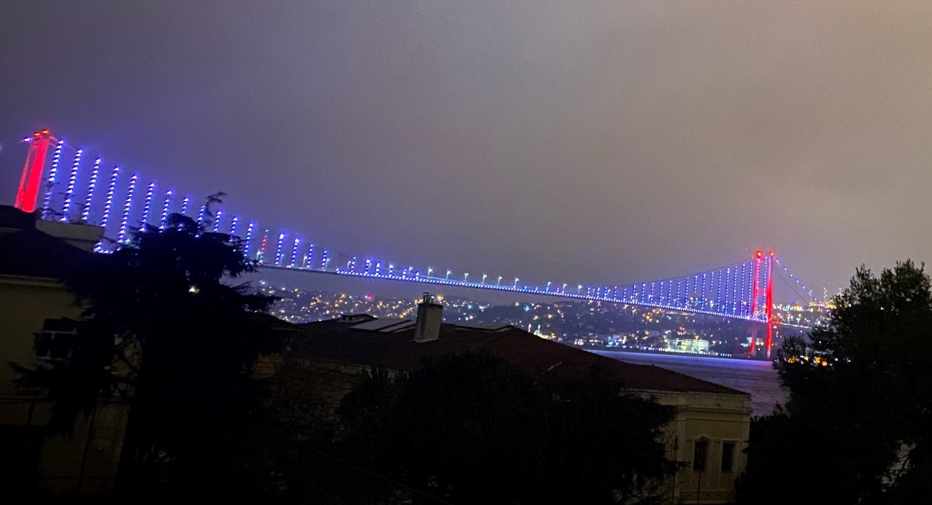 Night time view of Bosphorus Bridge