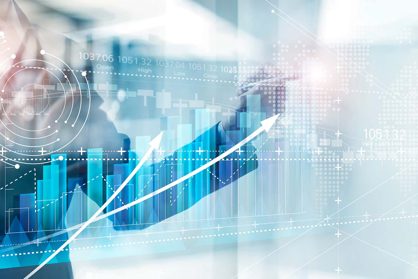 abstract digital market charts