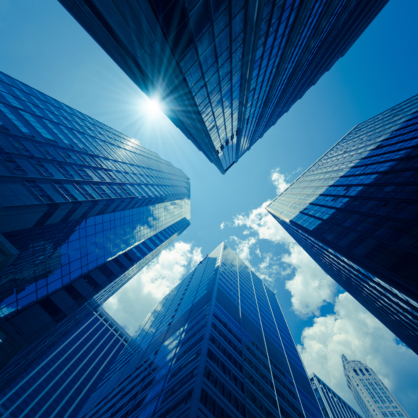 blue skyscrapers