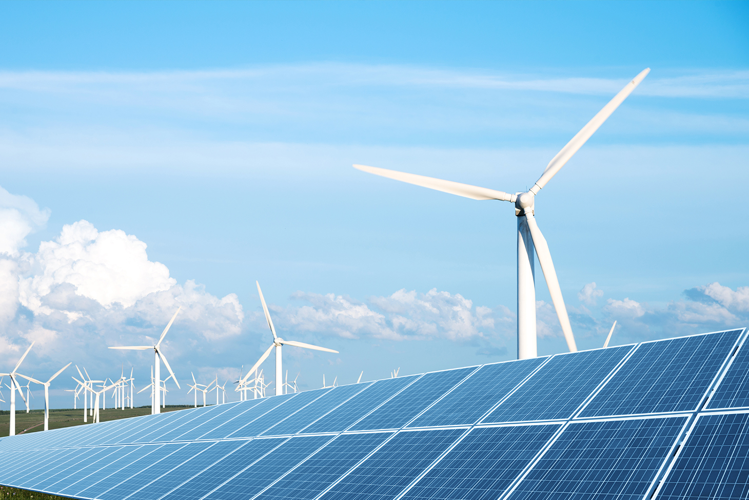windmill solar blue sky